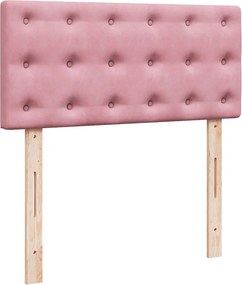 vidaXL Κρεβάτι Boxspring με Στρώμα Ροζ 90x200 εκ. Βελούδινο