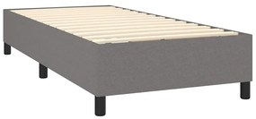 vidaXL Κρεβάτι Boxspring με Στρώμα &amp; LED Σκ.Γκρι 80x200 εκ. Υφασμάτινο
