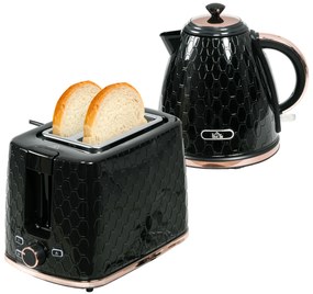 HOMCOM Σετ βραστήρα και τοστιέρας, 1,7 L, διάφορες λειτουργίες, οθόνες LED, μαύρο