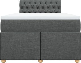 vidaXL Κρεβάτι Boxspring με Στρώμα Σκούρο Γκρι 120x190 εκ Υφασμάτινο