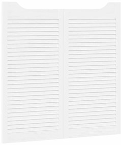 vidaXL Swing Doors Louvred Design 1 ζεύγος Λευκό 100x100 cm