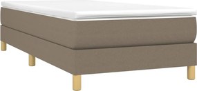 vidaXL Κρεβάτι Boxspring με Στρώμα Taupe 100 x 200 εκ. Υφασμάτινο