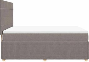 vidaXL Κρεβάτι Boxspring με Στρώμα Taupe 140x200 εκ. Υφασμάτινο