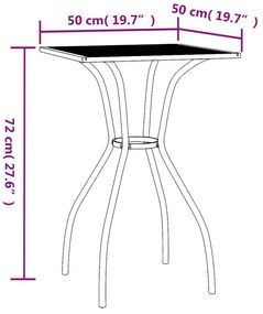 vidaXL Τραπέζι Κήπου Ανθρακί με Πλέγμα 50x50x7 εκ. Ατσάλινο