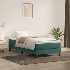 vidaXL Box Spring Κρεβάτι χωρίς στρώμα Σκούρο πράσινο Βελούδινο