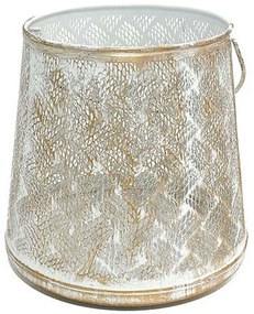 Φανάρι 954-124-006 20x22cm White-Gold Metal