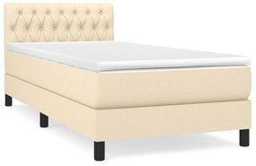 ΚΡΕΒΑΤΙ BOXSPRING ΜΕ ΣΤΡΩΜΑ ΚΡΕΜ 90X190 ΕΚ.ΥΦΑΣΜΑΤΙΝΟ 3140262