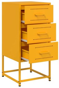 vidaXL Κομοδίνα 2 τεμ. Μουσταρδί 36 x 39 x 78 εκ. από Χάλυβα