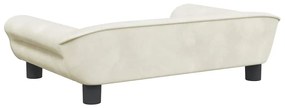 vidaXL Κρεβάτι Σκύλου Κρεμ 70 x 48 x 22 εκ. Βελούδινο