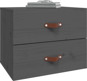 vidaXL Κομοδίνο Επιτοίχιο Γκρι 50 x 36 x 40 εκ.