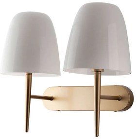 Φωτιστικό Τοίχου - Απλίκα Ares I-ARES-AP2-BCO 2xE14 42x33,7cm White Luce Ambiente Design Γυαλί