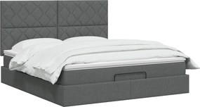vidaXL Κρεβάτι Ottoman με στρώμα Σκούρο Γκρι 140 x 200 cm Ύφασμα