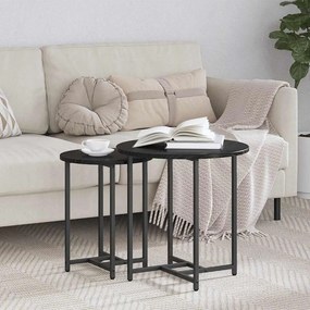 vidaXL Σετ βοηθητικά τραπεζάκια 2 pcs Μαύρη Οξυά