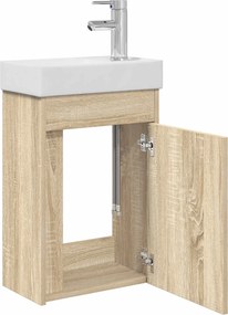 vidaXL Μονάδα μπάνιου με βρύση Sonoma Δρυς 40,5 x 22,5 x 62 εκ.