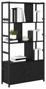 vidaXL Ράφι Βιβλίων Μαύρη δρυς 80 x 30 x 155.5 εκ Επεξεργασμένο ξύλο