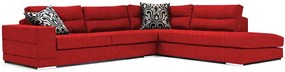 Γωνιακός καναπές Caza-Αριστερή-280φ 220β-Κόκκινο