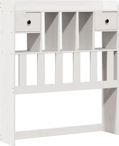 vidaXL Κρεβάτι Βιβλιοθήκη Χωρίς Στρώμα Λευκό 75x190 εκ Μασίφ Πεύκο