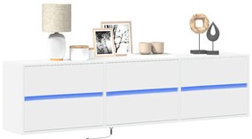 vidaXL Έπιπλο Τοίχου Τηλεόρασης με LED Λευκό 180x31x45 εκ.