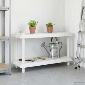 vidaXL Μονάδα Ραφιού 2 επίπεδα 100 x 40 x 55,5 εκ. PP Λευκό