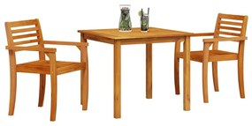 vidaXL Σέτ φαγητού για κήπο 3 pcs Καφέ Στερεό Ξύλο Ακακίας