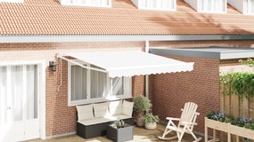 vidaXL Αυτόματη Ανασυρόμενη Τέντα Λευκή 350x250 εκ.