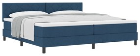 vidaXL Κρεβάτι Box Spring Με Στρώμα Μπλε 200x200 εκ. Ύφασμα