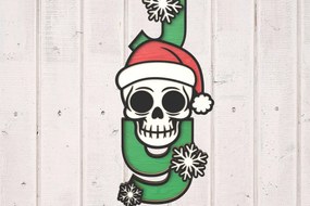 Σετ των 3 Intra απο ξύλο plywood 3mm-4mm πάχος Χριστουγεννιάτικο στολίδι Skull Joy Cut Δίασταση 8x8 cm INTRAFABR-106652437