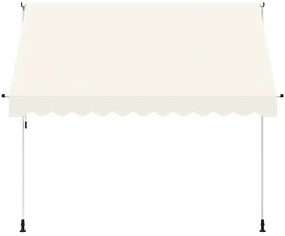 vidaXL Τέντα Συρόμενη Χειροκίνητη Κρεμ 300 εκ.