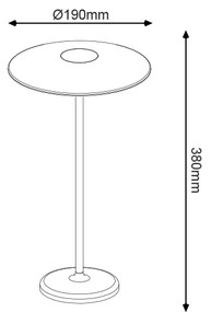 LED SMD TABLE BATTERY LUMINAIRE 2W 260LM 83° 3.000K DARK GREY CRI80 IP54 - LG2441G-400