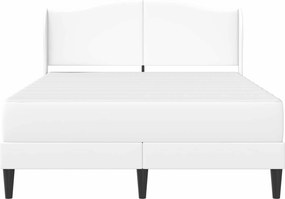 vidaXL Σκελετός Κρεβατιού με κεφαλάρι Λευκό 160 x 200 cm Τεχνητό Δέρμα