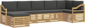 vidaXL Σειρά Καναπέ Εξωτερικού 7 pcs Άσπρο και Ανθρακί
