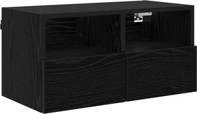 vidaXL Ντουλάπι Τηλεόρασης Τοίχου 60 x 30 x 30 cm Μαύρη Οξυά