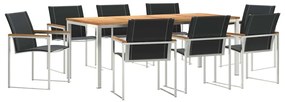 vidaXL Σέτ φαγητού για κήπο 9 pcs Σταθερό Ξύλο Ακακίας