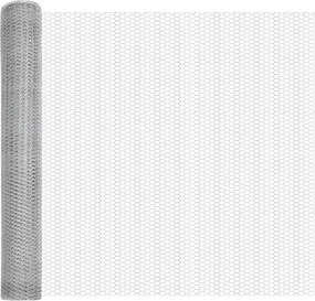 vidaXL Έξιγωνο φράχτη σταθερού εδάφους 50 x 1,6 m Ασημί Δίχτυ