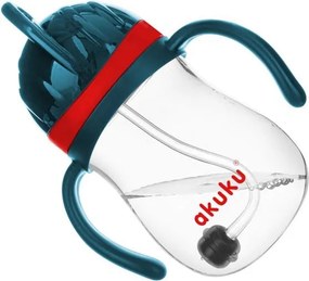 Ποτήρι Εκπαιδευτικό 280ml Με Καλαμάκι Akuku Blue/Red A0164