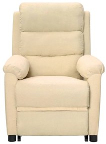 vidaXL Πολυθρόνα με Ανύψωση Κρεμ Υφασμάτινη