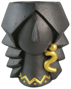 Κασπώ Πρόσωπο 06-00-24561 19,5x14,5x20cm Black-Gold Marhome Polyresin
