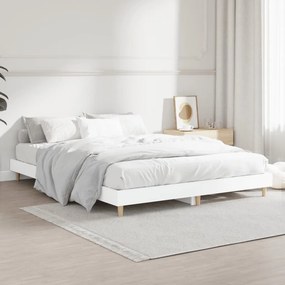 vidaXL Πλαίσιο Κρεβατιού Λευκό 135x190 εκ. από Επεξεργασμένο Ξύλο