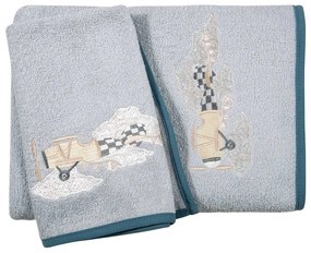 Πετσέτες Βρεφικές 8852 (Σετ 2τμχ) Grey-Blue Greenwich Polo Club Σετ Πετσέτες 70x130cm 100% Βαμβάκι