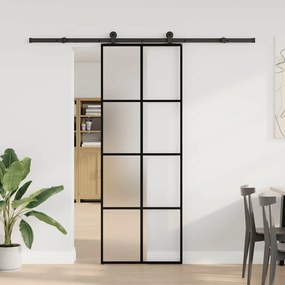 vidaXL Συρόμενη Πόρτα με Μηχανισμό 76x205 εκ. Γυαλί ESG &amp; Αλουμίνιο