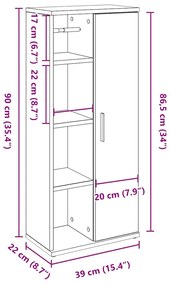 ΝΤΟΥΛΑΠΙ ΜΠΑΝΙΟΥ ΜΕ ΘΗΚΗ ΓΙΑ ΡΟΛΑ ΜΑΥΡΟ 39X22X90 CM 858525