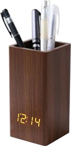 Ψηφιακό ρολόι - Ξυπνητήρι &amp; Μολυβοθήκη - ET015-2 - 909429 - Brown