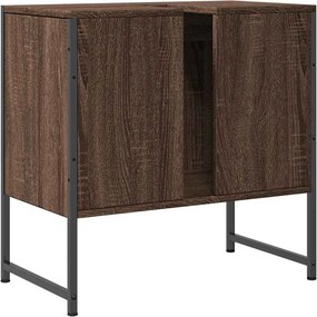 vidaXL Ντουλάπι Νιπτήρα Μπάνιου Καφέ Δρυς 60x33x60 εκ. Επεξ. Ξύλο