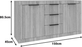 Μπουφές Doha pakoworld σε λευκή απόχρωση 150x45x80.5εκ