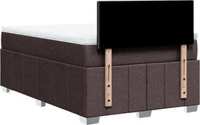 vidaXL Κρεβάτι Boxspring με Στρώμα Σκούρο Καφέ 120x200 εκ. Υφασμάτινο