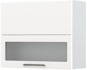 Ντουλάπι κρεμαστό Modena V7-90-1K1SP με βιτρίνα-Λευκό - Λευκό γυαλιστερό - 90.00Χ32.00Χ72.00cm