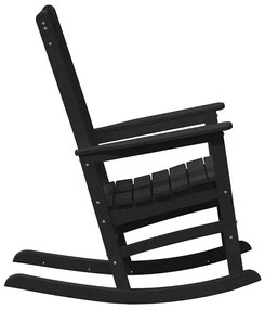 vidaXL Κουνιστή Καρέκλα Κήπου Μαύρο 70 x 92 x 108 εκ. HDPE