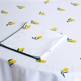 Στρογγυλό τραπεζομάντηλο με στάμπα, βαμβακερό, CITRON