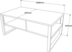 Τραπεζάκι Σαλονιού Atlantic Πεύκο GATEDA 100x59.7x44.4