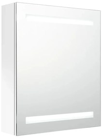 vidaXL Καθρέφτης Μπάνιου με Ντουλάπι &amp; LED Λαμπερό Λευκό 50x14x60 εκ.